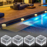 Darrahopens Home & Garden > Garden Lights > In-Ground Lights 4 Pcs Solar Ground Lights Waterproof Warm White for Patio Lawn Deck Stairs