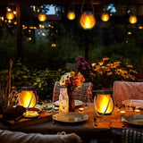 Darrahopens Home & Garden > Garden Lights > Other Outdoor Lights 1/2/4 Pack Solar Garden Lights with Flame Effect - Waterproof Hanging Lanterns with USB Charging, Halloween and Garden Decoration (Four-piece set)