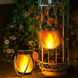 Darrahopens Home & Garden > Garden Lights > Other Outdoor Lights 1/2/4 Pack Solar Garden Lights with Flame Effect - Waterproof Hanging Lanterns with USB Charging, Halloween and Garden Decoration (Four-piece set)