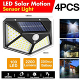 Darrahopens Home & Garden > Garden Lights > Other Outdoor Lights 4pcs Solar Powered Outdoor Motion Sensor Security Light 100 LED Waterproof