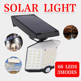 Darrahopens Home & Garden > Garden Lights > Other Outdoor Lights 66 LED Solar Motion Sensor Light Outdoor Wall Security Lamp with 3 Heads