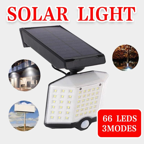 Darrahopens Home & Garden > Garden Lights > Other Outdoor Lights 66 LED Solar Motion Sensor Light Outdoor Wall Security Lamp with 3 Heads