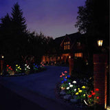 Solar Rose Flower Lights for Outdoor Garden Decor, White