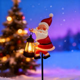 Darrahopens Home & Garden > Garden Lights > Other Outdoor Lights Warm white light Solar Powered Christmas Garden Stake - Metal Santa Claus with Glowing Lantern - Warm White LED Outdoor Decoration - 82cm Height