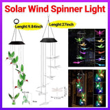 Darrahopens Home & Garden > Garden Lights > Other Outdoor Lights Wind Chimes Solar Powered Led Lights Changing Hanging Garden Yard Outdoor Decor - Hummingbird