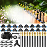 Darrahopens Home & Garden > Garden Tools > Garden Hoses 100Ft 1/4" Drip Irrigation System, Garden Irrigation Kit with 16pcs Adjustable Copper Nozzles,Automatic Atomizing Watering Sprinkler System for Outdoor,Raisedbed,Lawn,Greenhouse