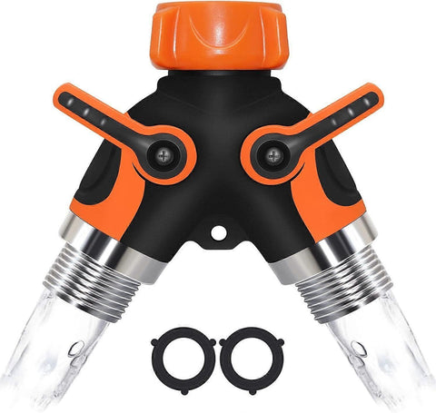 Darrahopens Home & Garden > Garden Tools > Garden Hoses 2-Way Garden Hose Splitter - Brass Hose Valve Splitter for Outdoor Watering System