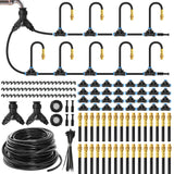Darrahopens Home & Garden > Garden Tools > Garden Hoses 200Ft 1/4" Drip Irrigation System,Garden Irrigation Kit with 32pcs Adjustable Copper Nozzles,Automatic Atomizing Watering System for Outdoor Plants,Raised Bed,Yard,Potted Plant,Lawn