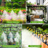Darrahopens Home & Garden > Garden Tools > Garden Hoses 200Ft 1/4" Drip Irrigation System,Garden Irrigation Kit with 32pcs Adjustable Copper Nozzles,Automatic Atomizing Watering System for Outdoor Plants,Raised Bed,Yard,Potted Plant,Lawn