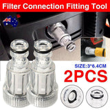 Darrahopens Home & Garden > Garden Tools > Garden Hoses 2PCS High Pressure Washer Inlet Filter Connector Fittings Transparent Adapter