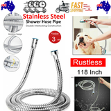 Darrahopens Home & Garden > Garden Tools > Garden Hoses 3m Shower Head Hose Stainless Steel Bathroom Flexible Tube Replacement Pipe AU