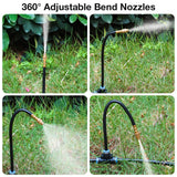 Darrahopens Home & Garden > Garden Tools > Garden Hoses 50Ft 1/4" Drip Irrigation System,Garden Irrigation Kit with 12pcs 360° Adjustable Copper Nozzles,Automatic Watering System for Outdoor,Raised Bed,Potted Plant,Greenhouse Accessories for Yard