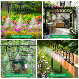 Darrahopens Home & Garden > Garden Tools > Garden Hoses 50Ft 1/4" Drip Irrigation System,Garden Irrigation Kit with 12pcs 360° Adjustable Copper Nozzles,Automatic Watering System for Outdoor,Raised Bed,Potted Plant,Greenhouse Accessories for Yard