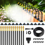 Darrahopens Home & Garden > Garden Tools > Garden Hoses 50Ft 1/4" Drip Irrigation System,Garden Irrigation Kit with 12pcs 360° Adjustable Copper Nozzles,Automatic Watering System for Outdoor,Raised Bed,Potted Plant,Greenhouse Accessories for Yard