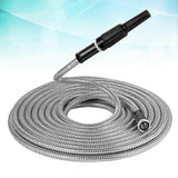Darrahopens Home & Garden > Garden Tools > Garden Hoses 50ft Metal Garden Hose - Retractable Water Hose with Strong Outer Shell, Flexible Design