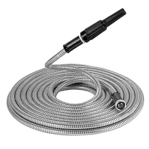 Darrahopens Home & Garden > Garden Tools > Garden Hoses 50ft Metal Garden Hose - Retractable Water Hose with Strong Outer Shell, Flexible Design