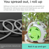 Darrahopens Home & Garden > Garden Tools > Garden Hoses Blue Portable Hose Reel Cart with 14m Hose 7-Pattern Spray Gun Garden Watering System