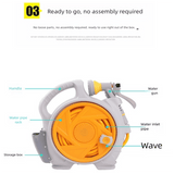 Darrahopens Home & Garden > Garden Tools > Garden Hoses Blue Portable Hose Reel Cart with 14m Hose 7-Pattern Spray Gun Garden Watering System