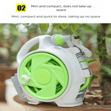 Blue Portable Hose Reel Cart with 14m Hose 7-Pattern Spray Gun Garden Watering System
