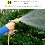 Blue Portable Hose Reel Cart with 14m Hose 7-Pattern Spray Gun Garden Watering System