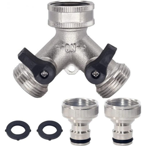 Darrahopens Home & Garden > Garden Tools > Garden Hoses Brass Hose Splitter 3/4 Inch Quick Connect 2-Way