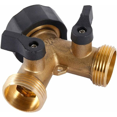 Darrahopens Home & Garden > Garden Tools > Garden Hoses Double Washing Machine Tap, 2 Way Y Garden Hose Tap Connector Splitter For 3/4" Supply Hoses, Heavy Duty Brass Double