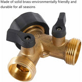 Darrahopens Home & Garden > Garden Tools > Garden Hoses Double Washing Machine Tap, 2 Way Y Garden Hose Tap Connector Splitter For 3/4" Supply Hoses, Heavy Duty Brass Double