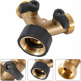 Darrahopens Home & Garden > Garden Tools > Garden Hoses Double Washing Machine Tap, 2 Way Y Garden Hose Tap Connector Splitter For 3/4" Supply Hoses, Heavy Duty Brass Double