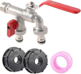 Darrahopens Home & Garden > Garden Tools > Garden Hoses Garden Hose Faucet Adapter - Dual Outlet Tank Connector for Hose Attachment