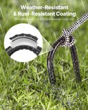 Darrahopens Home & Garden > Garden Tools > Garden Hoses VEVOR Rebar Stakes, 406.4 mm, Heavy-Duty 10 mm Diameter J Hook, Galvanized Steel Ground Anchors with Chisel Point End & Rust-Resistant Coating, for Gardening Support, Fence, Camping Tents (24-Pack)
