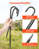 Darrahopens Home & Garden > Garden Tools > Garden Hoses VEVOR Rebar Stakes, 406.4 mm, Heavy-Duty 10 mm Diameter J Hook, Galvanized Steel Ground Anchors with Chisel Point End & Rust-Resistant Coating, for Gardening Support, Fence, Camping Tents (24-Pack)
