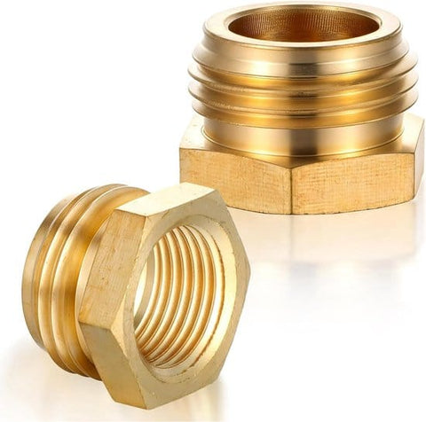 Darrahopens Home & Garden > Garden Tools > Gardening Accessories 2-Pack - G 1/2" BSP Female to GHT 3/4 Male Hose Connector - Brass Garden Hose Connector - Threaded Pipe Connector - Hose Connector, Water Hose Connector, Garden Hose Connector