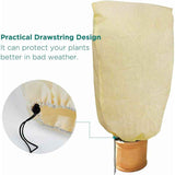 Darrahopens Home & Garden > Garden Tools > Gardening Accessories 2 Pieces Plant Winter Protection Bags Winter Protection For Potted Plants, Beige, Solid, 100 X 80 Cm