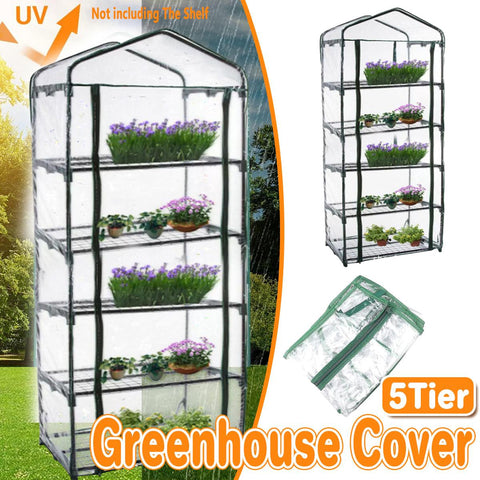Darrahopens Home & Garden > Garden Tools > Gardening Accessories 5 Tier Garden PVC Plant Insulation Warming Shed Conservatory Cover No Brackets