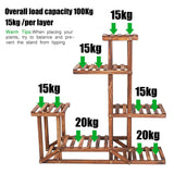 Darrahopens Home & Garden > Garden Tools > Gardening Accessories 6-Tier Rustic Wooden Step Plant Stand