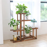Darrahopens Home & Garden > Garden Tools > Gardening Accessories 6-Tier Rustic Wooden Step Plant Stand
