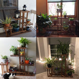Darrahopens Home & Garden > Garden Tools > Gardening Accessories 6-Tier Rustic Wooden Step Plant Stand