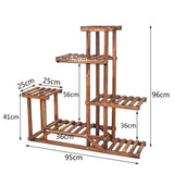 Darrahopens Home & Garden > Garden Tools > Gardening Accessories 6-Tier Rustic Wooden Step Plant Stand