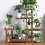 Darrahopens Home & Garden > Garden Tools > Gardening Accessories 6-Tier Rustic Wooden Step Plant Stand