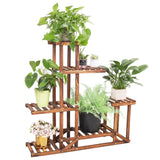 Darrahopens Home & Garden > Garden Tools > Gardening Accessories 6-Tier Rustic Wooden Step Plant Stand