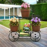 Darrahopens Home & Garden > Garden Tools > Gardening Accessories 6 Tiers Garden Cart Stand & Flower Pot Plant Holder Display Rack Parisian Style