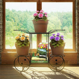 Darrahopens Home & Garden > Garden Tools > Gardening Accessories 6 Tiers Garden Cart Stand & Flower Pot Plant Holder Display Rack Parisian Style