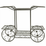 Darrahopens Home & Garden > Garden Tools > Gardening Accessories 6 Tiers Garden Cart Stand & Flower Pot Plant Holder Display Rack Parisian Style