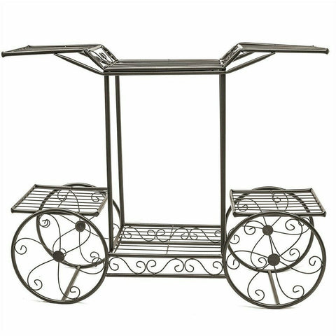 Darrahopens Home & Garden > Garden Tools > Gardening Accessories 6 Tiers Garden Cart Stand & Flower Pot Plant Holder Display Rack Parisian Style