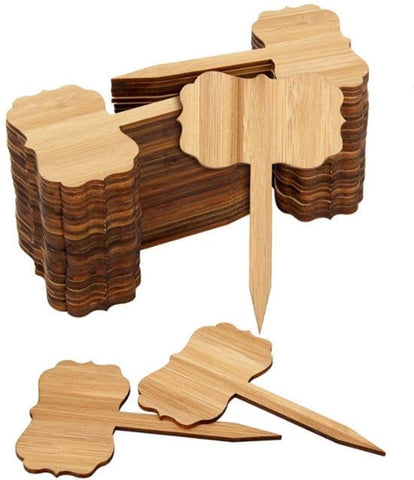 Darrahopens Home & Garden > Garden Tools > Gardening Accessories 60 plant labels - Wooden plant labels - Wooden garden labels - Decorative garden labels - Suitable for seeds, herbs in pots, flowers and vegetables