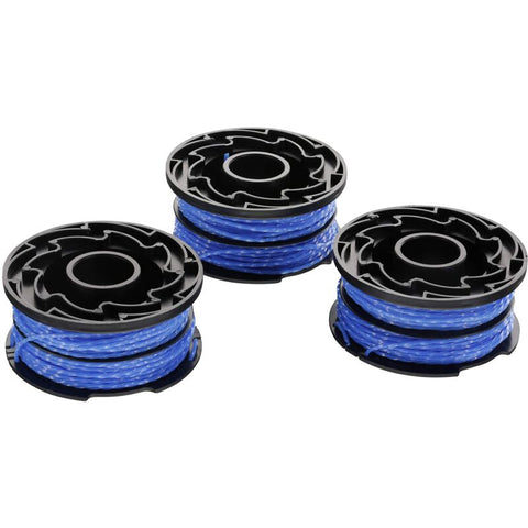 Darrahopens Home & Garden > Garden Tools > Gardening Accessories BLACK+DECKER Replacement Trimmer Spools 3-Pack A6441X3-XJ 3 x 12 m 1.5 mm Nylon Line Reflex Plus Self-Unwinding Blue