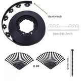 Darrahopens Home & Garden > Garden Tools > Gardening Accessories Black L-Shape PE Landscape Edging Roll Kit (10CM Height x 10M Long) - Anti-Root Lawn & Garden Divider with 30 Ground Stakes