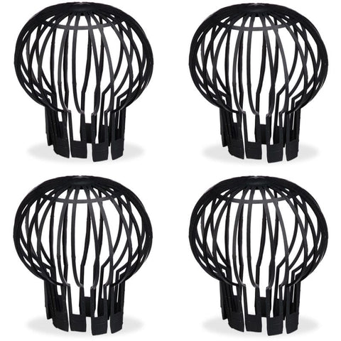Darrahopens Home & Garden > Garden Tools > Gardening Accessories Downspout Cover 4-Pack Black Ø 13 cm Plastic Basket Leaf Catcher for Gutter