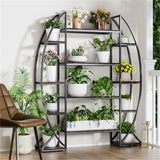 Darrahopens Home & Garden > Garden Tools > Gardening Accessories FIN 8Tier Jumbo Plant Stand Vase Shape Flower Bonsai Pot Display Rack Indoor Outdoor