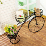 Darrahopens Home & Garden > Garden Tools > Gardening Accessories Fin Bicycle Style Flower Pots Indoor Outdoor Garden Shelf Rack Metal Plant Stand Au